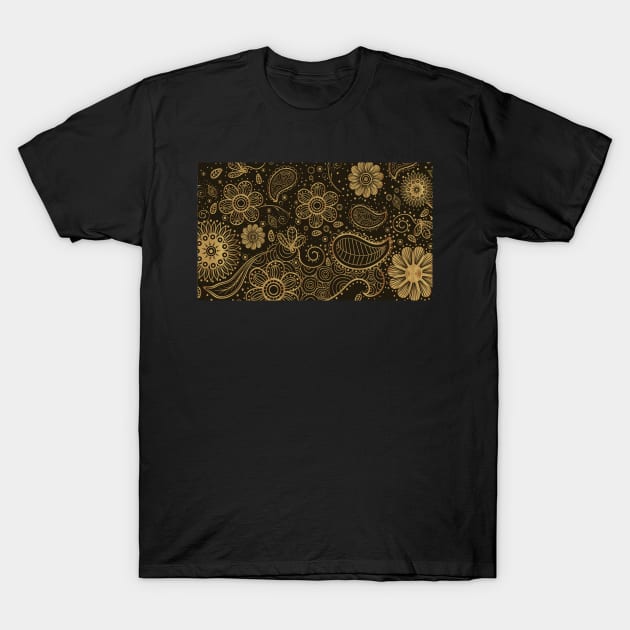 Golden Paisley Pattern T-Shirt by Bestseller